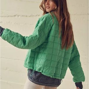 Free People Movement Poppy Packable Puffer Quilted jacket teal green size medium